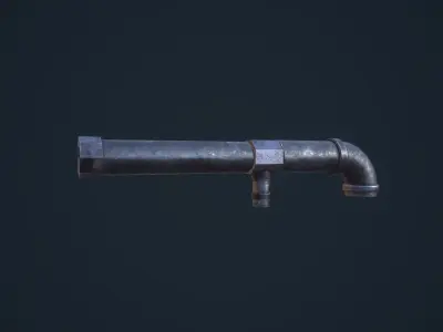 LeadPipe metal pipe Low-poly 3D model