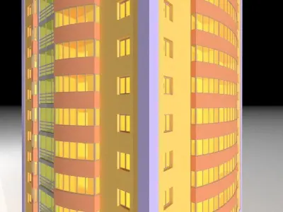 Building in modern City 3D model