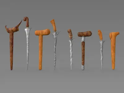 Keris Traditional Spiritual Dagger 3D model