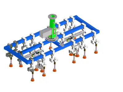 Sheet metal robot tooling for tandem press line 3D model Free 3D model
