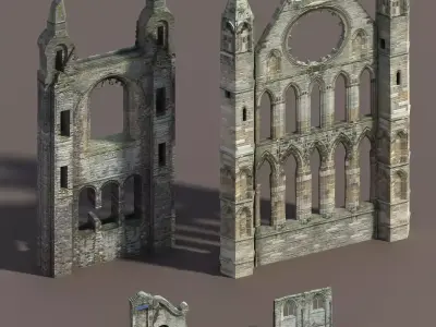 Castle Ruin Pack Low poly 3d Model 2 Low-poly 3D model