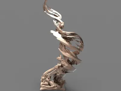 Siren Dance sculpture 3 3D model