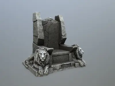 Lion Throne Low-poly 3D model shop
