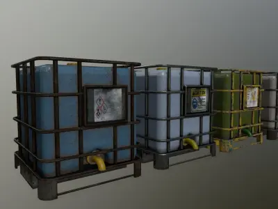 Water Storage Tank Low-poly 3D model
