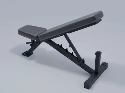 Weight Bench 4K and 2K Textures Low-poly 3D model
