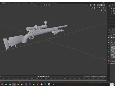 3D  Model of Gun M24 Low-poly 3D model