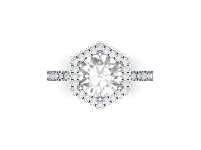 Round stone Fashion-Ring 3D print model