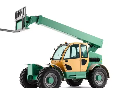 Industrial Green Telehandler model pack Low-poly 3D model