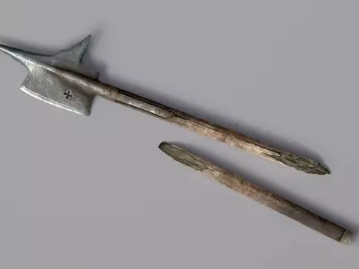 Weapon Alebarda Low-poly 3D model
