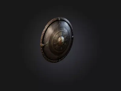 Shield with Runes Low-poly 3D model