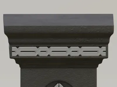 Square pedestal pillar Low-poly 3D model