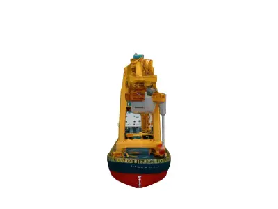 LowPoly Cargo Ship with Crane Low-poly 3D model