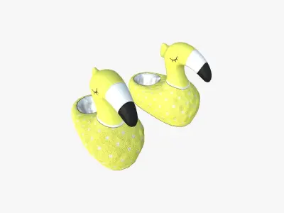 Slippers C05 Yellow Flamingo - Costume Character Design Low-poly 3D model
