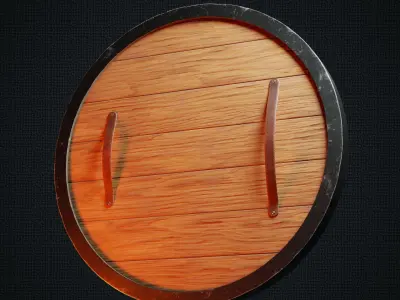 Viking Shield Low-poly 3D model 23