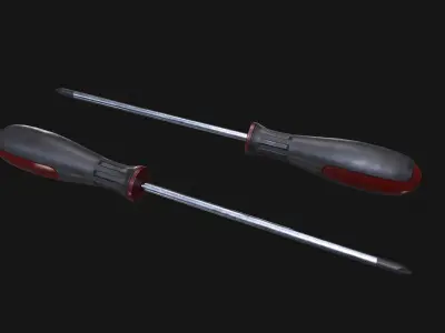 Screwdriver Low-poly 3D model 3