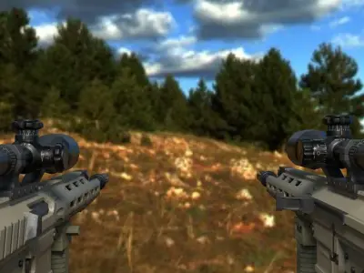 Scope 4-20X zoom Low-poly 3D model