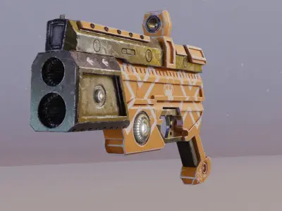 Sci fi Handgun Low-poly 3D model