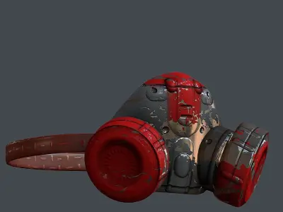 Gas mask helmet 3d model scifi Low-poly  Low-poly 3D model 70