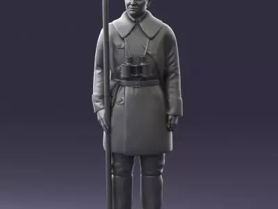 000108 Soviet Guard Soldier in Winter Uniform 0116 3D model