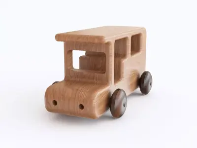 Wooden toy car 08 3D model