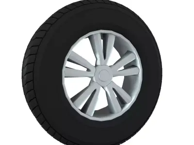 lowpoly tire car wheel Low-poly 3D model