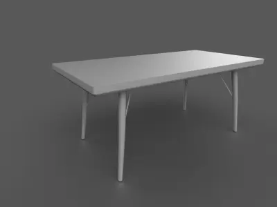 Dark wood table  Antique 3D model