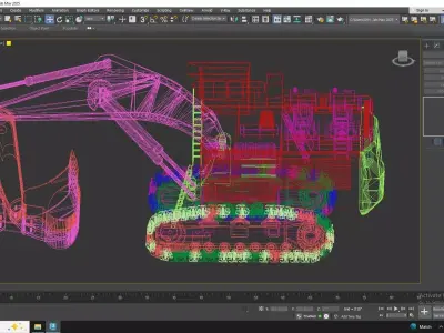 Excavator Mining R996 Low-poly 3D model