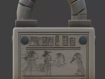 Ancient Egyptian Stone Locking Mechanism Low-poly 3D model