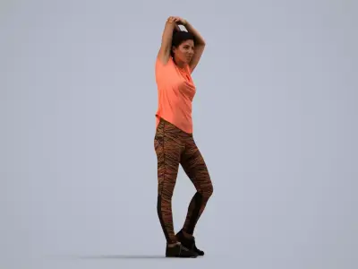00070Gabriela003 - Adult Black woman exercising in summer 3D model