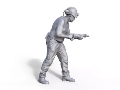 FIGUR BERGMANN BERGARBEITER MINER GAFFER DIORAMA 3D print model