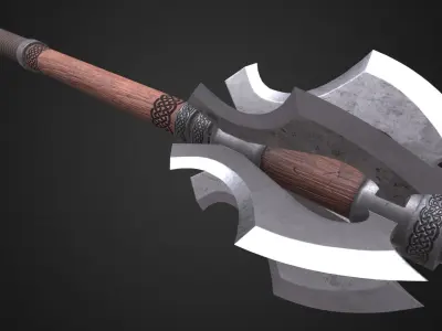 Medieval mace Low-poly 3D model 8