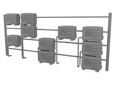 Condenser Aircon Low-poly 3D model
