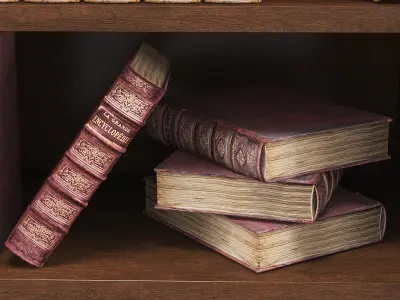 Old Books Library Panamar 825 3D model