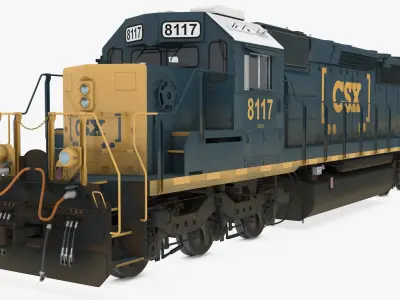 Locomotive SD40-2 CSX YN3b 3D model