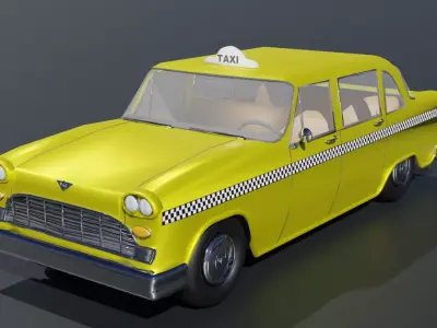 Retro New York Taxi 3D Blend FBX OBJ Low-poly 3D model