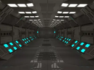 Sci Fi Corridor  3D model 74