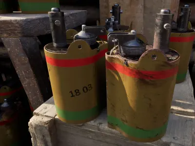 British WW2 Mk2 Anti-Personnel Mine 3D model