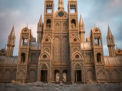 GOTHIC MODULAR BUILDING 9 Low-poly 3D model