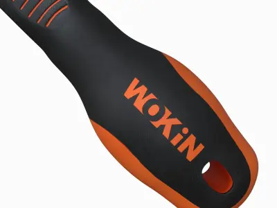 Screwdriver with orange and handle 3D model