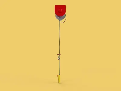 STANDARD ELECTRIC POWER MOTOR WIRE ROPE HOIST CRANE GANTRY HOOK 3D model