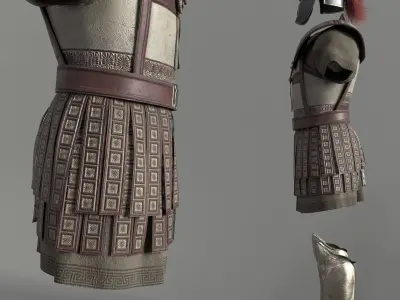  Macedonian Pezhetarios - Greek Armor  Low-poly 3D model