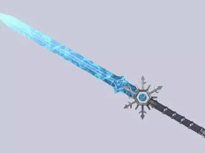 Ice blade Low-poly 3D model