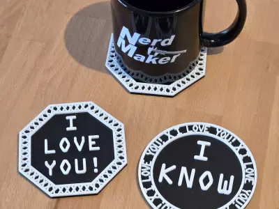 NerdCoaster I Love You - I Know Free 3D print model