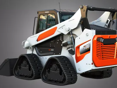 S86 Skid Steer Loader with Quad Track - Bucket 3D model