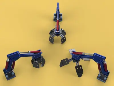 ARM THUMB GRAB BUCKET LOADER LIFTING CRANE GRABBER GRAPPLE JAW 3D model