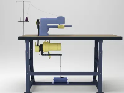 Tailors Industrial Blind Stitch Sewing Machine Low-poly 3D model