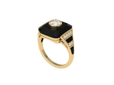 Art Deco Ring 3D print model 28