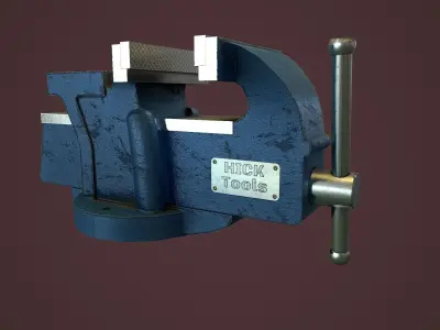 RIGGED Bench Vice Low-poly 3D model