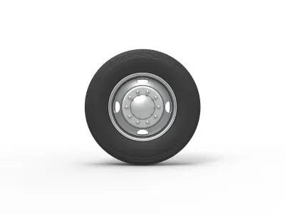 4 Hole front wheel of old school truck Scale 1 to 25 3D print model