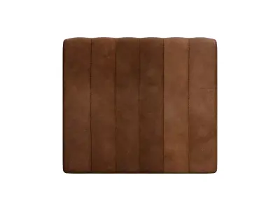 Brown Faux Leather Ottoman 3D model